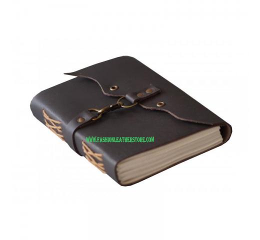 Vintage Black Soft Leather Antique Handmade Design Bound Notebook