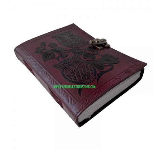 Owl Embossed Notebook Handmade Leather Journal