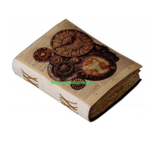 Leather Printed Journal Notebook Handmade Leather Print Design