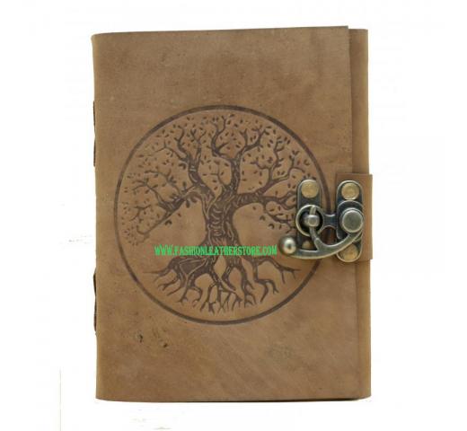Soft Leather Journal Handmade Design Round Tree Of Life Notebook