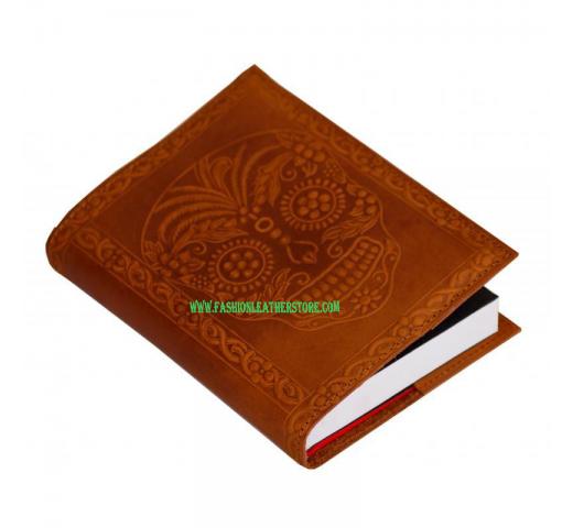 Refillable Skull Day Of The Dead Antique Brown Leather Journal