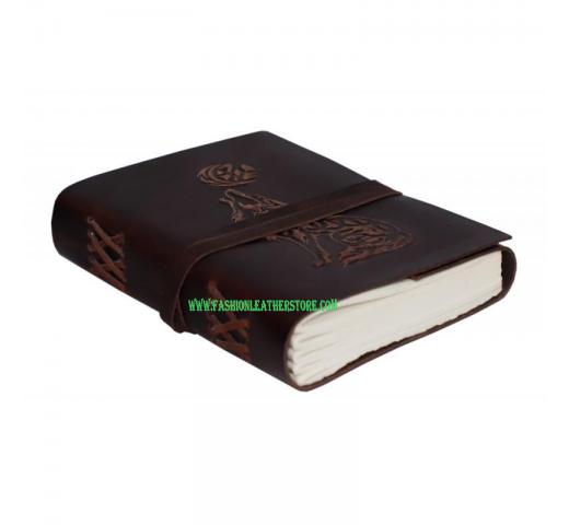 Wolf Leather Journal Handmade Leather Journal