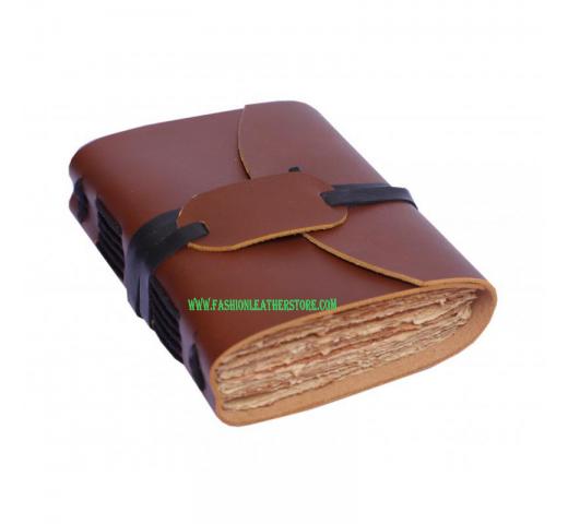 Buffalo Handmade Soft Leather Journal Bound Strap Leather Writing Journal