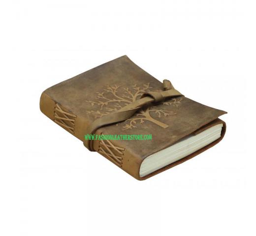Handmade Soft Leather Journal Tree Of Life Design Sketchbook