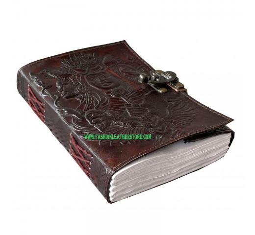 Embossed Triple Goddess Hekate Design Leather Journal