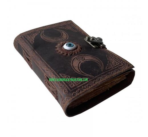 Triple Moon Design Leather With Witch Third Eye Leather Journal