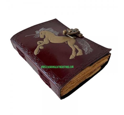 Handmade Unicorn Embossed Double Color Travel Handmade Unlined Paper Journal