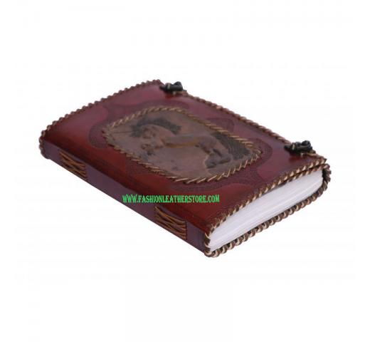 Unicorn Design Handmade Leather Journal Side Stitching Writing Journal