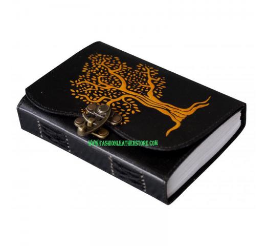 Leather Journal Handmade Notebook Tree Of Life Double Color Design Embossed