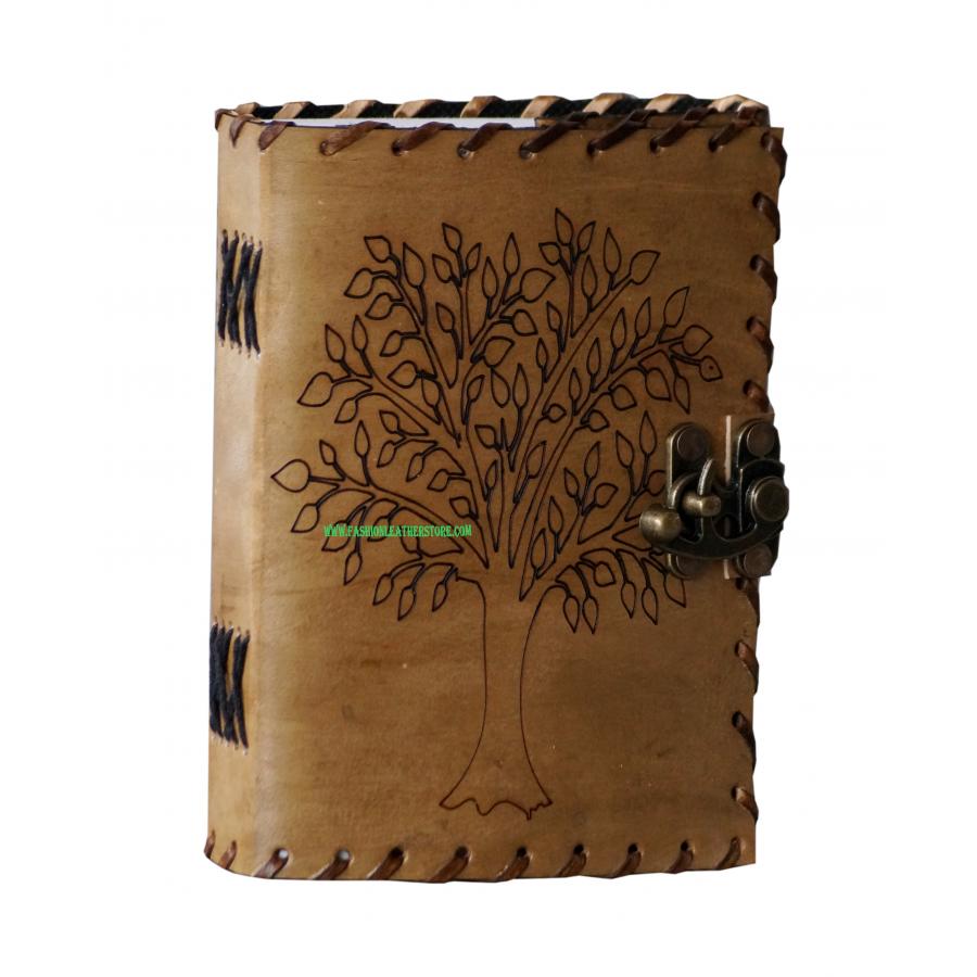 Vintage Handmade Leather Journal Tree Of Life Journal Handmade Leather ...
